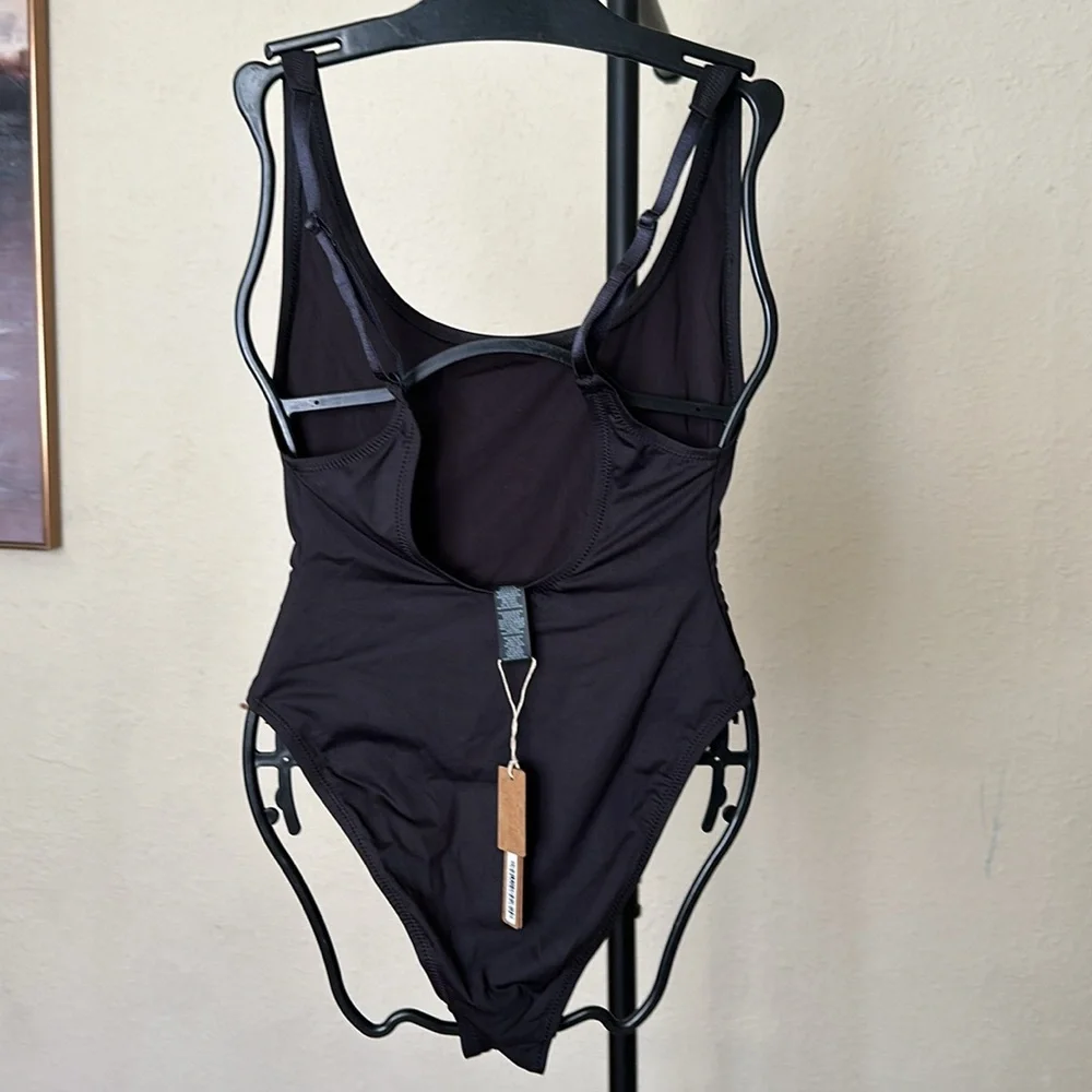 SKIMS Signature Swim Scoop Neck Onyx Black‎ One Piece Swimsuit NWT Size 2X